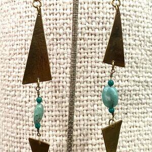 Sundance Catalog Geometric Bronze Earrings